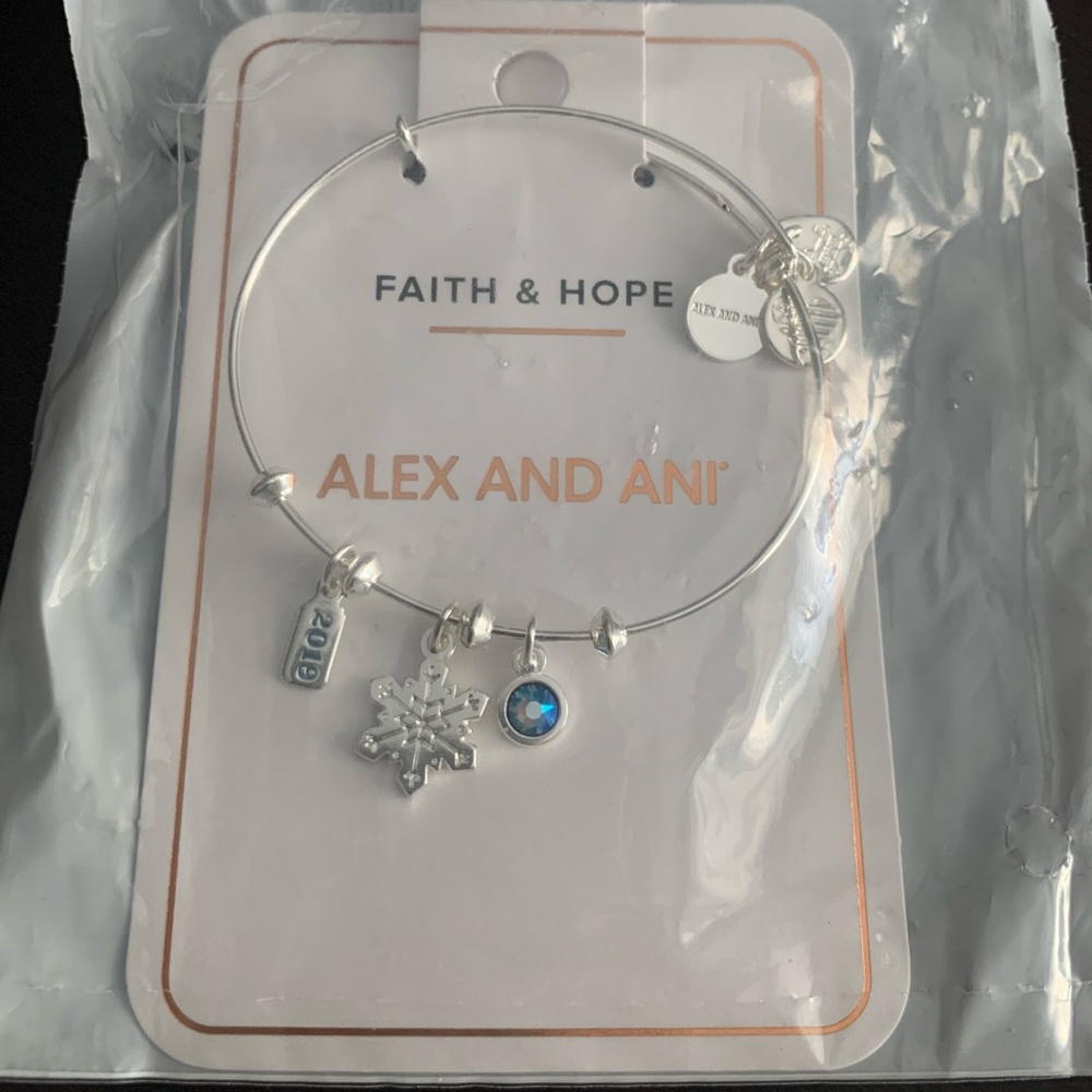 Alex and Ani 2019 Snowflake Trio Charm Bracelet